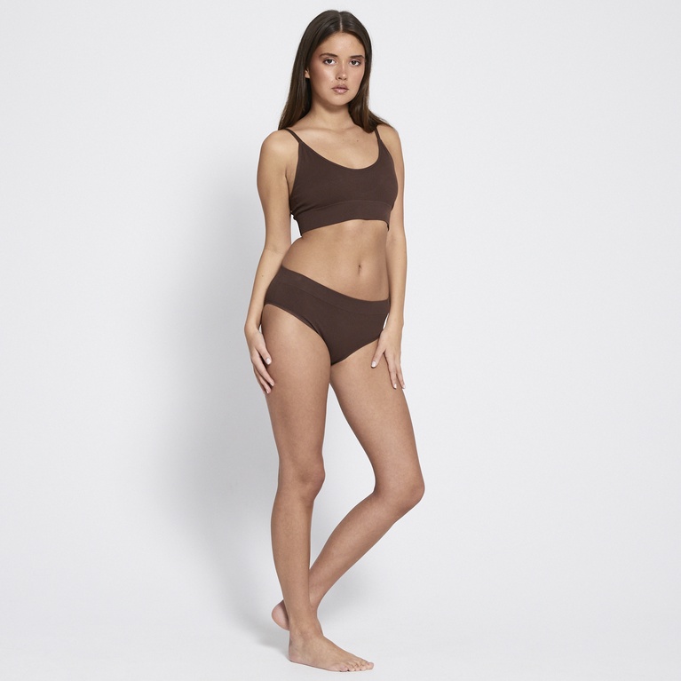 Soft ribbed bra "Rib Bra" Brown